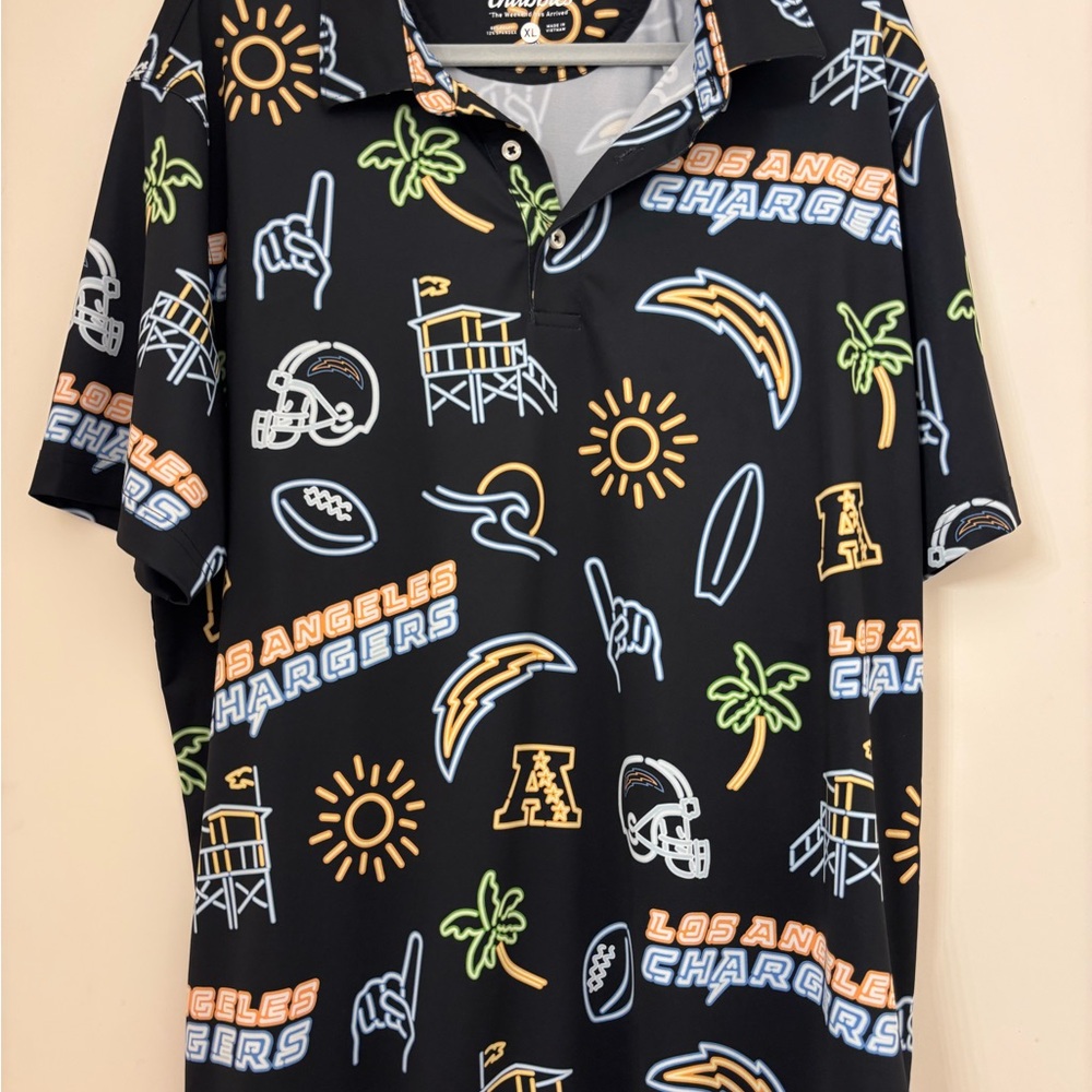 Chubbies Los Angeles Chargers Graphic Polo - Black, Yellow, Blue